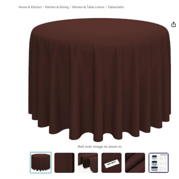 NEWLann's Linens - 132" Round Premium Tablecloth for Banquet/Restaurant - Picture 1 of 3
